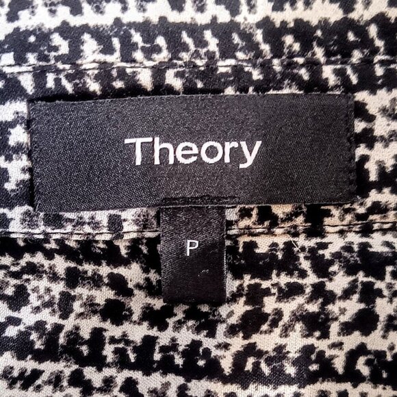 Theory Yarine Tweed Silk Georgette Sleeveless Blouse - Picture 6 of 7